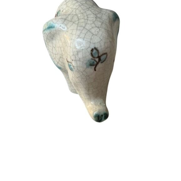 Vintage Ceramic Elephant Figurines Set Of 2 Hand-Painted Floral Decorative Colle - Picture 3 of 9